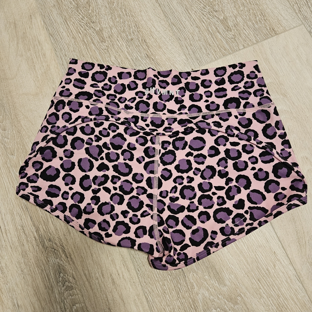 Women's Athletic Shorts - Purple Leopard Print